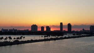 sunrise, miami beach, miami, florida, skyline miami beach, usa, vacations, to travel, mood, nature, romance